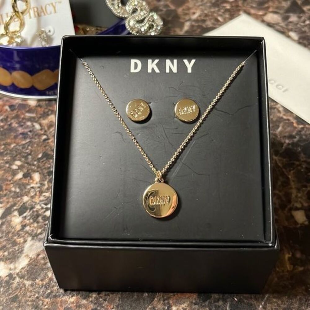 DKNY earrings and necklace set, NWT & BOX